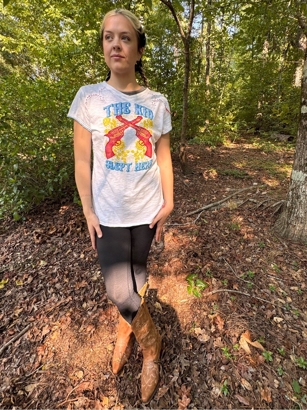 Double D Ranch White Tee. The Ultimate Cowgirl Statement Piece.